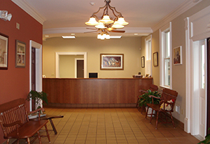 Spacious, comfortable waiting area for our clients and patients. Spacious, comfortable waiting area